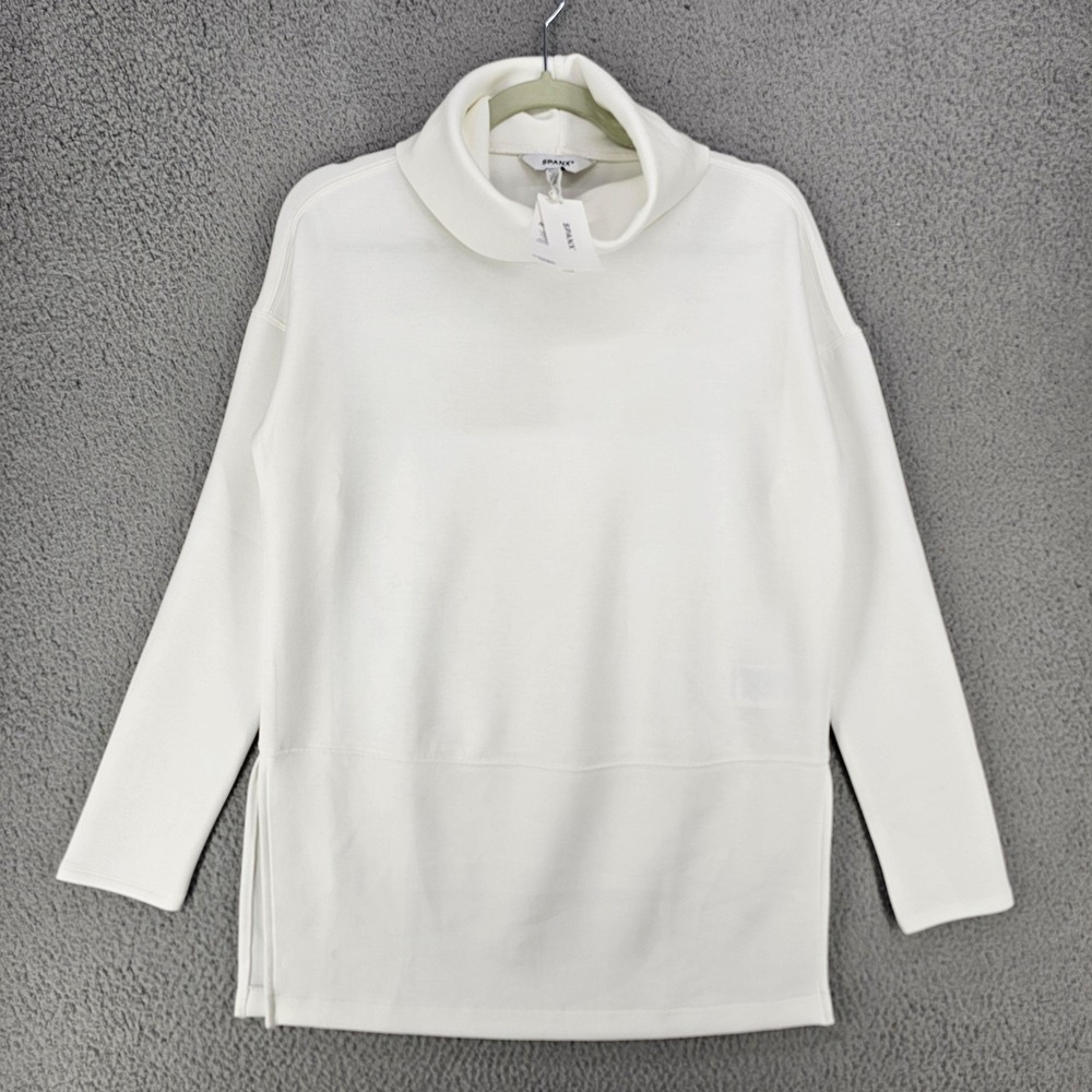Spanx AirEssentials Turtleneck Tunic‎ Top Womens XS White Long Sleeve 50501R